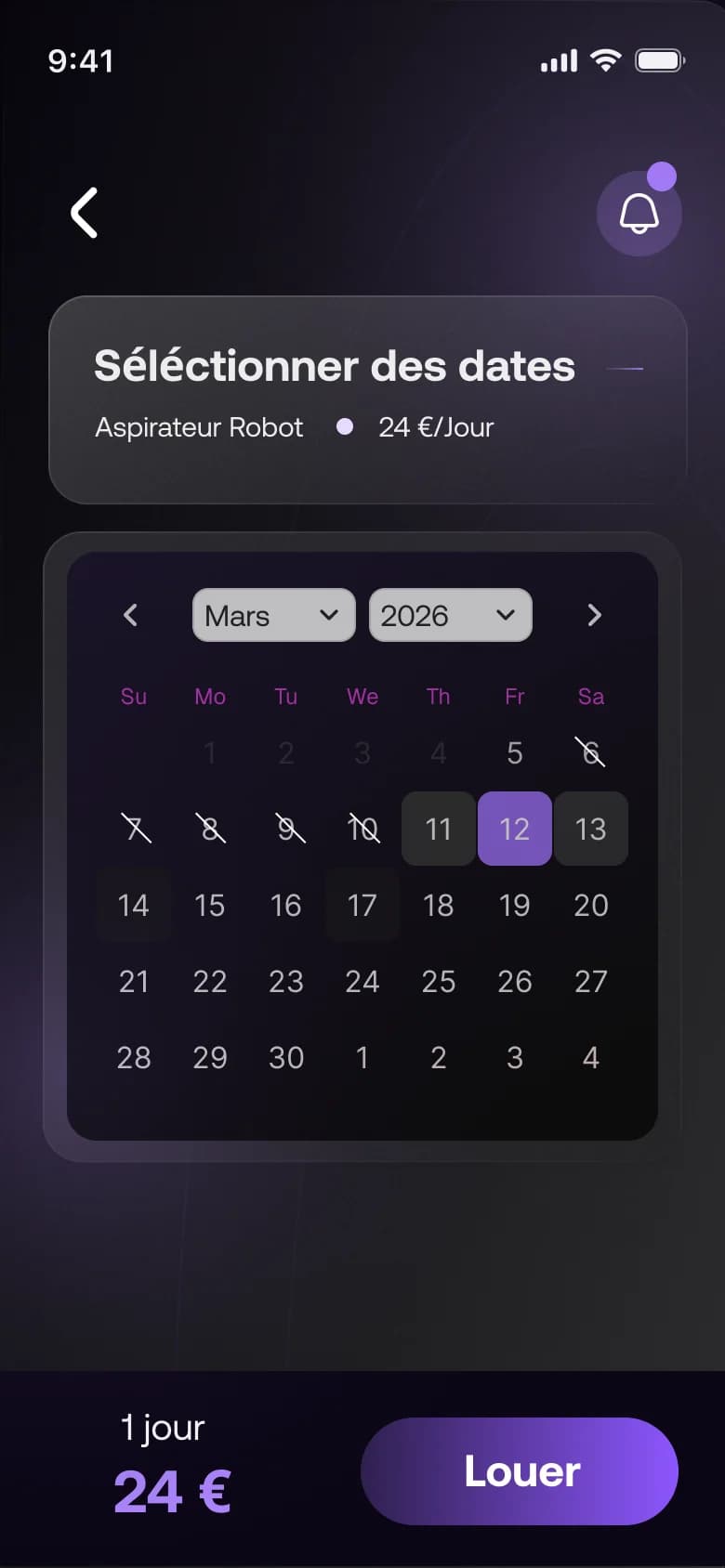 Gestion des réservations et des revenus dans l'application Yakloué